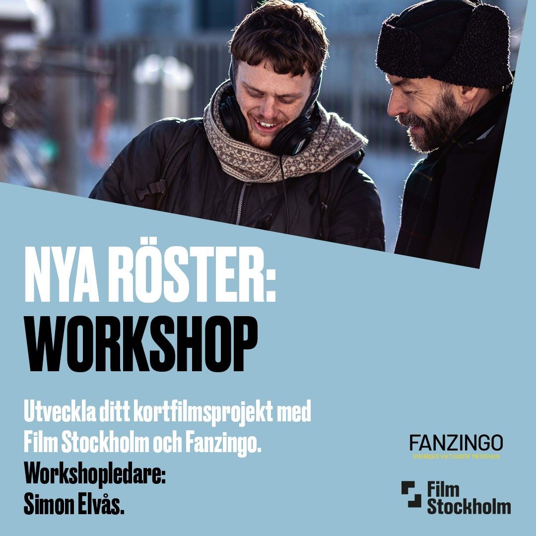 Nya Röster: Workshop är tillbaka i höst! 
Vill du få inspiration och verktyg för att kunna förverkliga ditt kortfilmsprojekt? Har du en idé som du skulle vilja göra film av, eller har du börjat göra en film som du vill komma vidare med? Film Stockholms och Fanzingos Nya röster: Workshop hålls under hösten 2022.

Workshopen har fokus på att utveckla din unika röst och skapa en större trygghet inför filmprocessen. Den leds av regissören Simon Elvås som examinerades från fiktionsregi på STDH under 2021. 

Under workshopen kommer du att utveckla din filmidé. Målet är att du ska hitta något som är viktigt och unikt i din idé och känna självförtroende att förverkliga den. Du kommer i slutet av workshopen vara redo att göra en ansökan om finansiering av din kortfilm eller övertyga en producent och andra nyckelfunktioner att knyta sig till projektet.

Du kommer även att få möjlighet att få en inblick i olika beståndsdelar i filmskapandet: projektbeskrivning, manus, budget, casting, inspelning, redigering, efterbearbetning, visning och distribution.

Tid och plats
Uppstarten är tisdag den 4 oktober, ytterligare träffar är 5, 12 och 26 oktober 2, 16 och 30 november och 14 december 2022. Kl. 18-20. Plats: Fanzingo, Rotemannavägen 12, Norsborg (T-bana Alby).

Träffarna kommer att äga rum på Fanzingo i Alby. Där har deltagarna tillgång till enklare teknik under workshoparna: kameror, ljud och redigeringsstudios. Du måste kunna delta vid alla tillfällen.

DEADLINE: Sista datum att söka är den 15 september 2022 (sök gärna tidigare!)